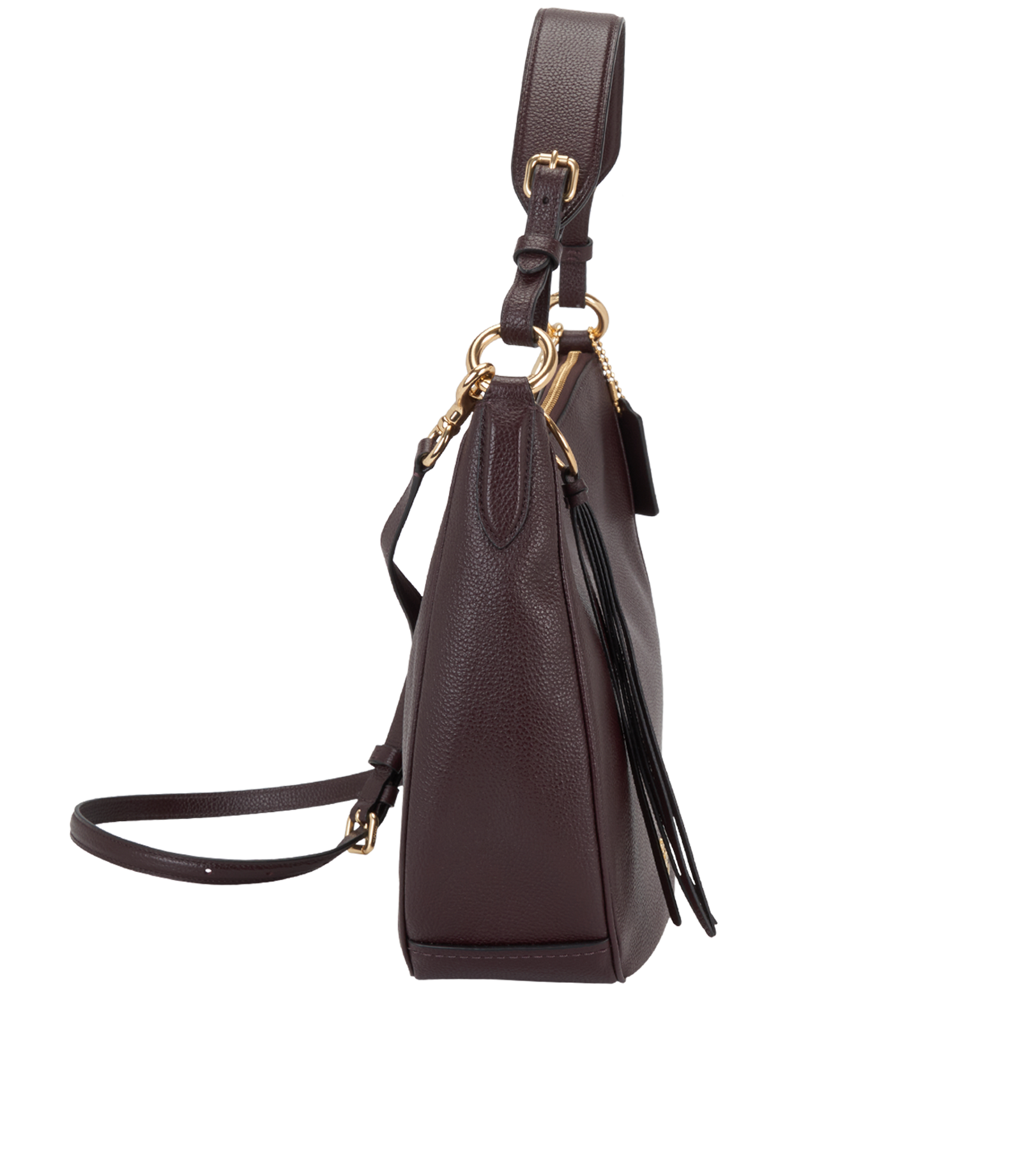 Sutton Hobo, &pound;250, Handbags, Burgundy, Leather, Side view